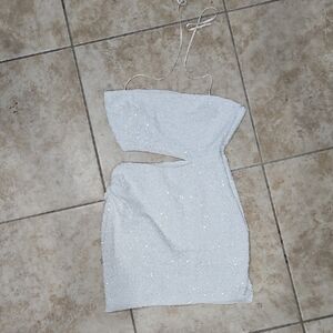 Amanda Uprichard White Sequin Dress